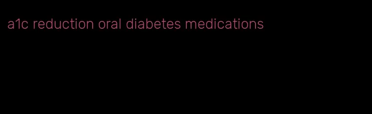 a1c reduction oral diabetes medications