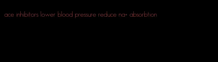 ace inhibitors lower blood pressure reduce na+ absorbtion