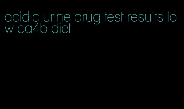 acidic urine drug test results low ca4b diet