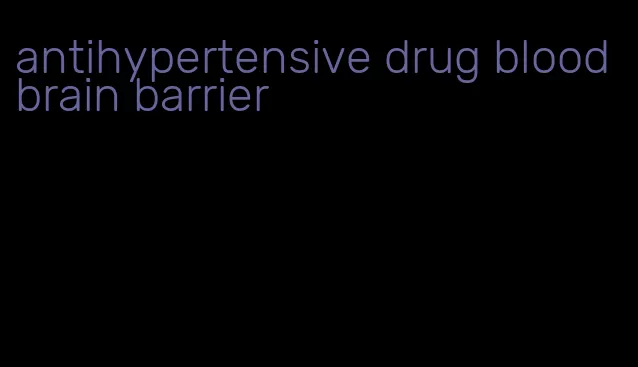 antihypertensive drug blood brain barrier