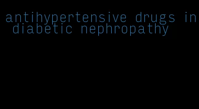 antihypertensive drugs in diabetic nephropathy