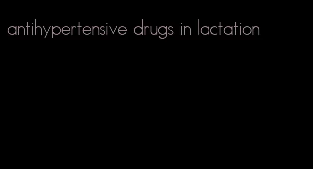 antihypertensive drugs in lactation