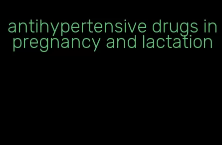 antihypertensive drugs in pregnancy and lactation