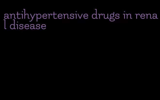 antihypertensive drugs in renal disease