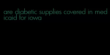 are diabetic supplies covered in medicaid for iowa