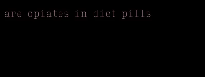 are opiates in diet pills