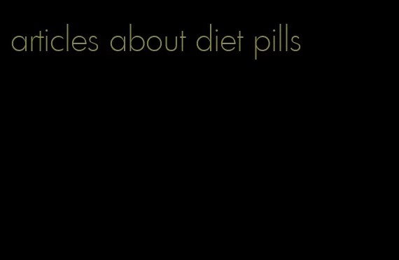 articles about diet pills