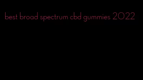 best broad spectrum cbd gummies 2022