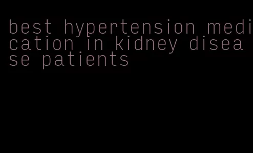 best hypertension medication in kidney disease patients