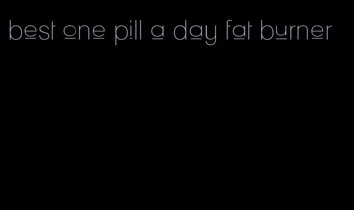 best one pill a day fat burner