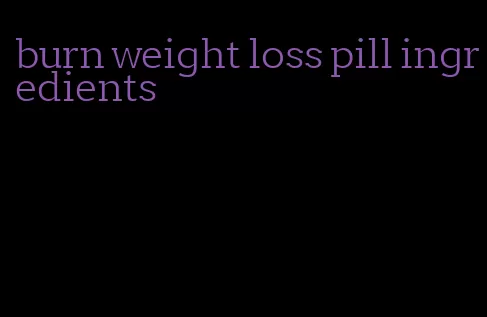 burn weight loss pill ingredients