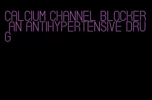 calcium channel blocker an antihypertensive drug