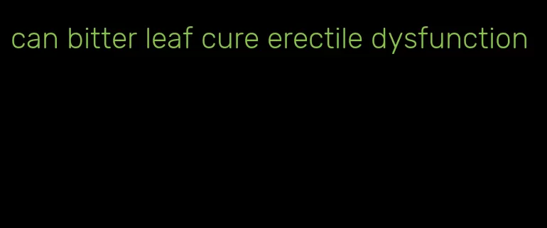 can bitter leaf cure erectile dysfunction