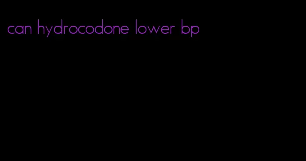 can hydrocodone lower bp