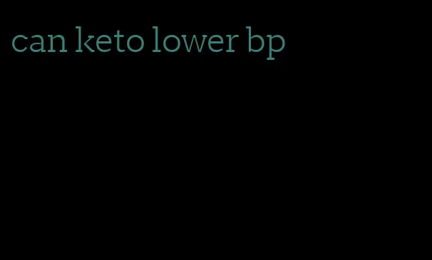 can keto lower bp