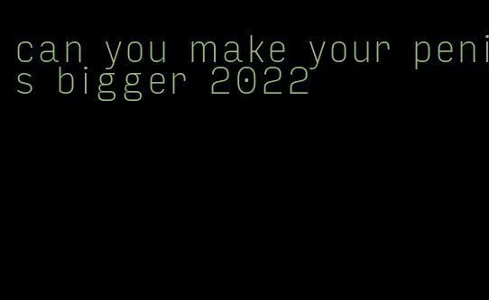 can you make your penis bigger 2022