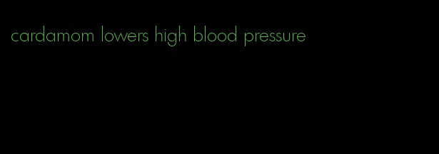 cardamom lowers high blood pressure