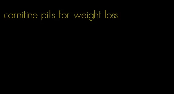 carnitine pills for weight loss