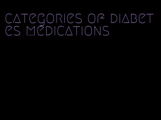 categories of diabetes medications