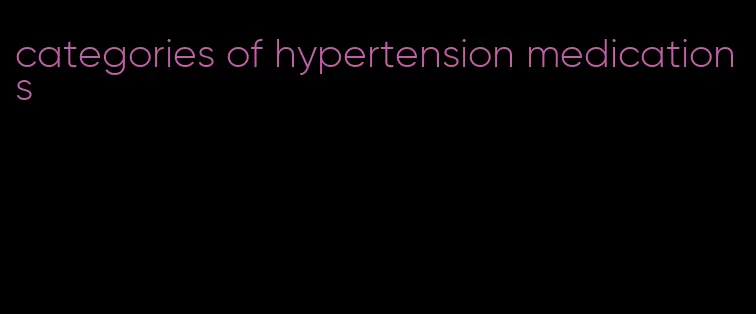 categories of hypertension medications