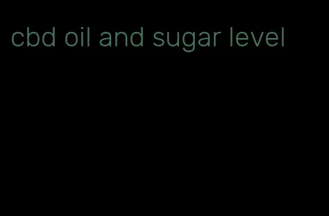 cbd oil and sugar level