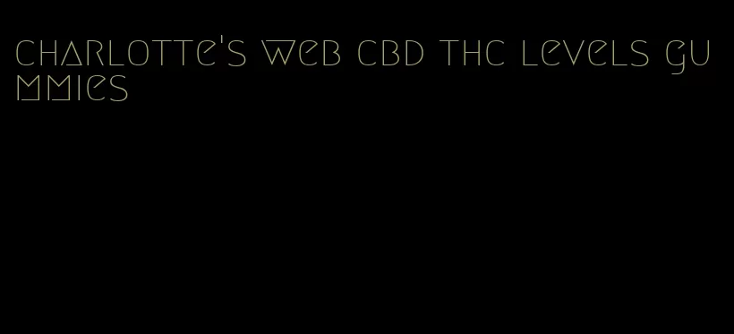 charlotte's web cbd thc levels gummies