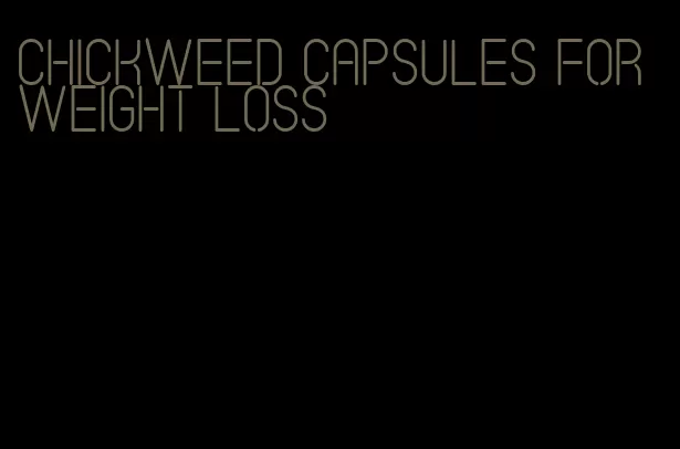 chickweed capsules for weight loss