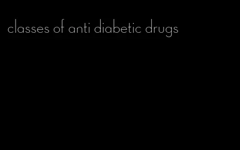 classes of anti diabetic drugs