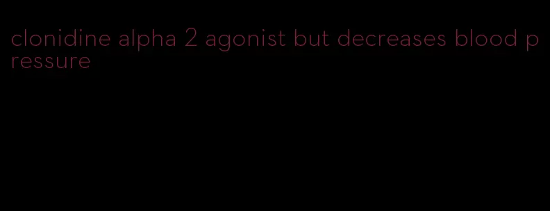 clonidine alpha 2 agonist but decreases blood pressure