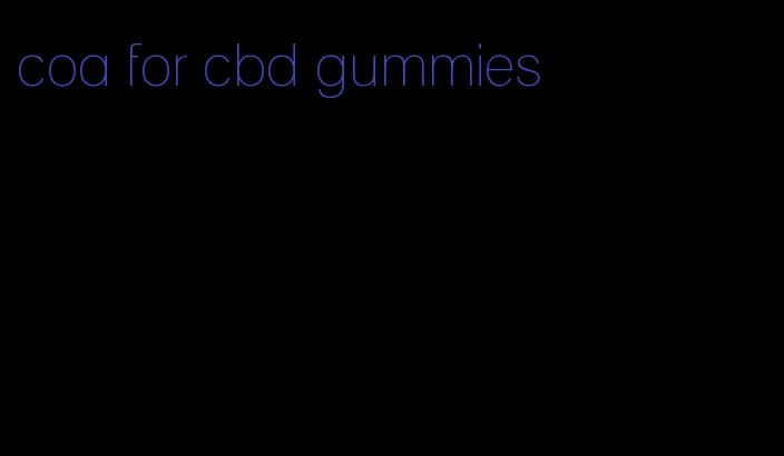 coa for cbd gummies