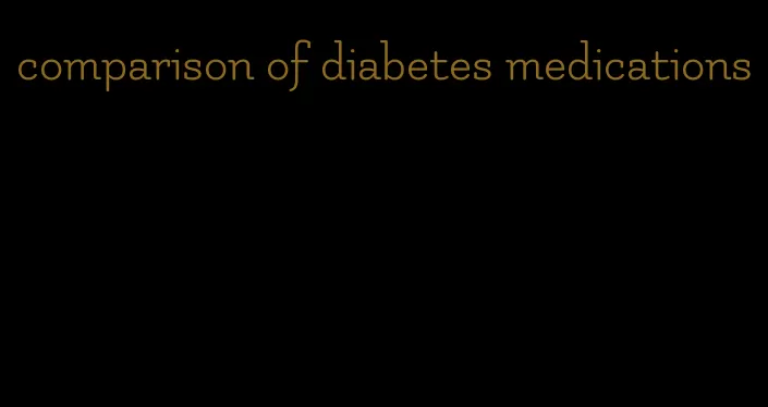 comparison of diabetes medications