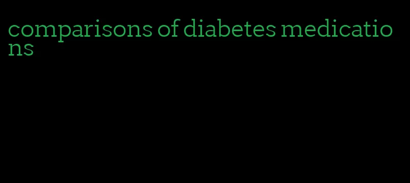 comparisons of diabetes medications