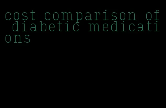 cost comparison of diabetic medications