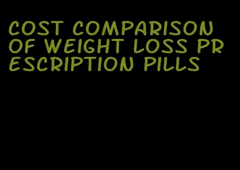 cost comparison of weight loss prescription pills