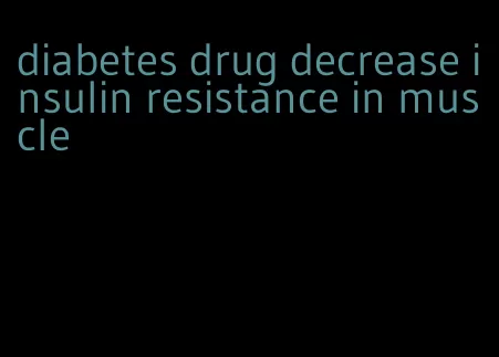 diabetes drug decrease insulin resistance in muscle