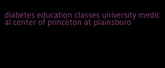 diabetes education classes university medical center of princeton at plainsboro