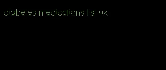 diabetes medications list uk