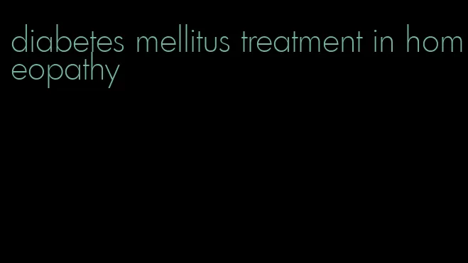 diabetes mellitus treatment in homeopathy