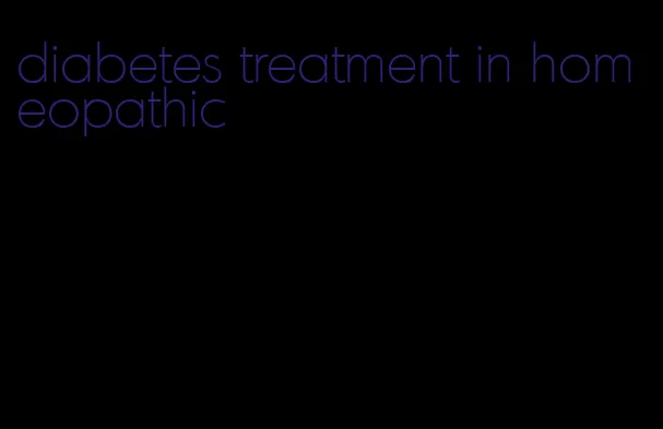 diabetes treatment in homeopathic