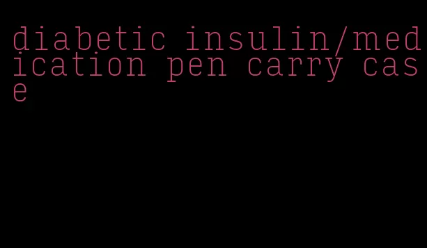 diabetic insulin/medication pen carry case