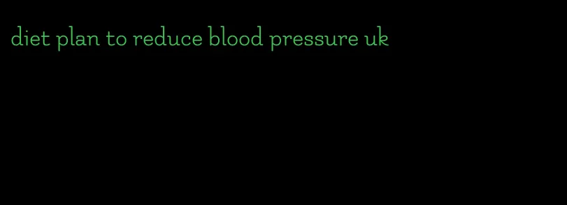 diet plan to reduce blood pressure uk