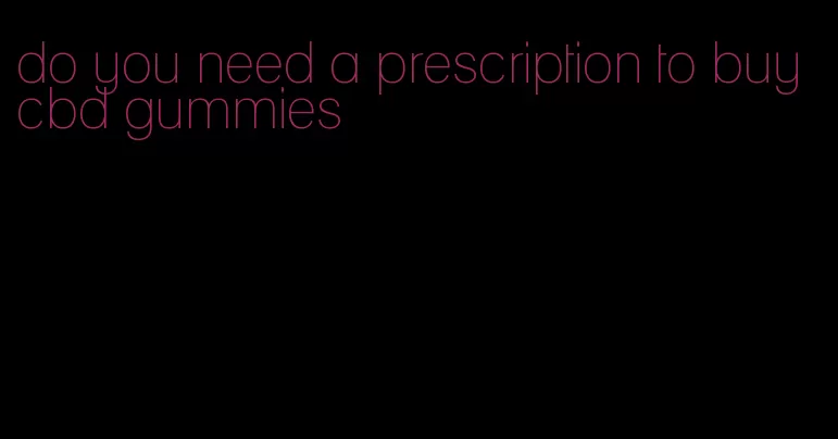 do you need a prescription to buy cbd gummies