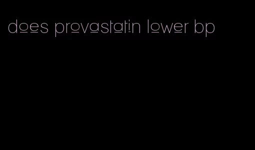 does provastatin lower bp