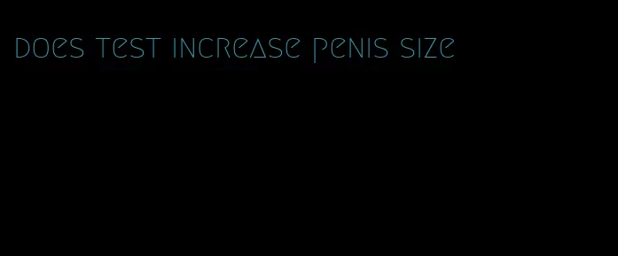 does test increase penis size