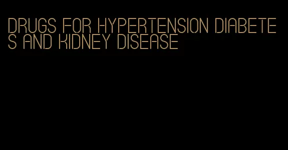 drugs for hypertension diabetes and kidney disease