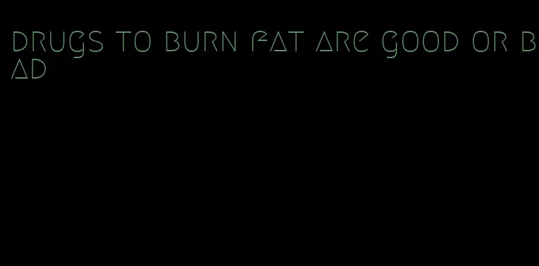 drugs to burn fat are good or bad