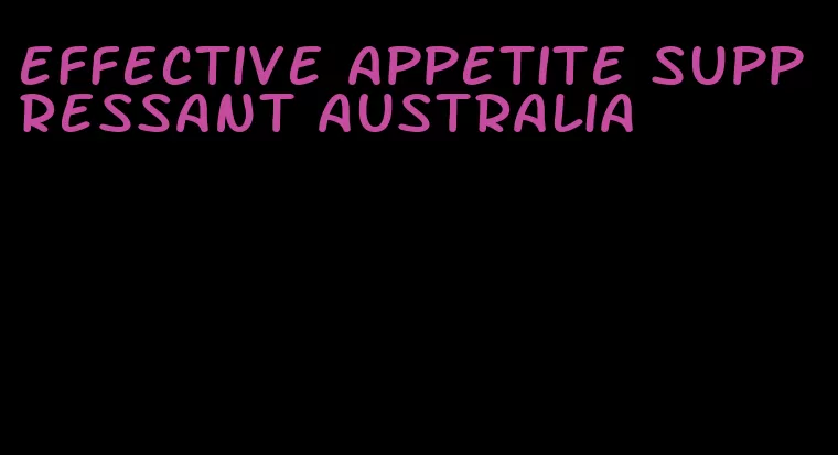 effective appetite suppressant australia