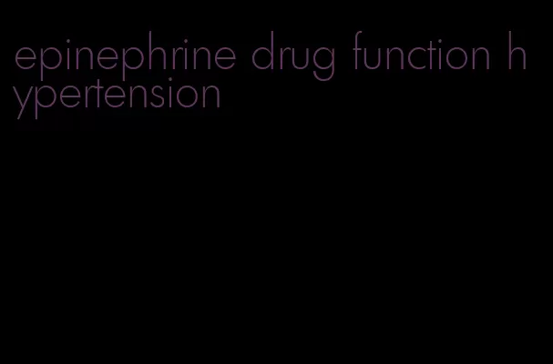 epinephrine drug function hypertension