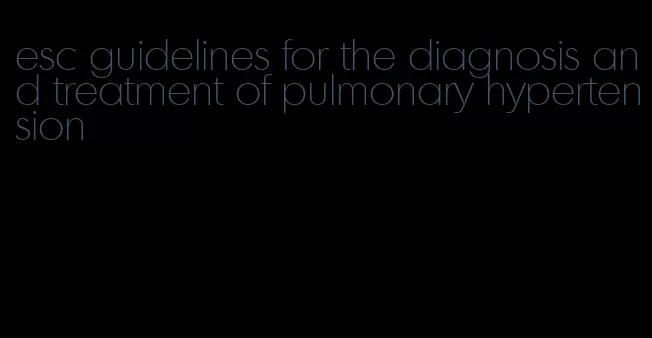 esc guidelines for the diagnosis and treatment of pulmonary hypertension