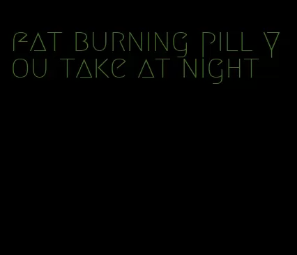 fat burning pill you take at night